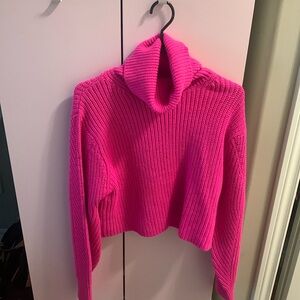 Large bright pink sweater